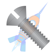 6-32 x 3/8 Slotted Oval Machine Screw Fully Threaded Black Oxide