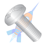 10-24 x 3/8 Combination Pan Head Machine Screw Fully Threaded 18-8 Stainless Steel