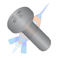 1/4-20 x 1-3/4 Phillips Pan Machine Screw Fully Threaded 18-8 Stainless Steel Black Oxide