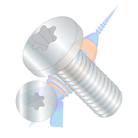 10-32 x 1-1/2 6 Lobe Pan Machine Screw Fully Threaded Zinc