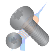 10-24 x 1 6 Lobe Pan Machine Screw Fully Threaded Black Zinc