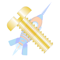 10-32 x 1 Slotted Pan Machine Screw Fully Threaded Zinc Yellow ROHS