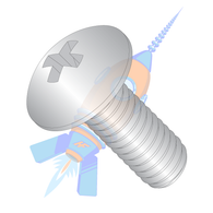 10-24 x 7/8 Phillips Truss Machine Screw Fully Threaded Full Contour 18-8 Stainless Steel