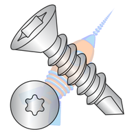 10-16 x 1-1/4 6 Lobe Flat Self Drilling Screw Fully Threaded 18-8 Stainless Steel