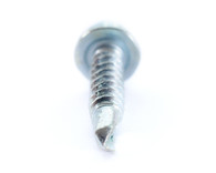 4-24 x 3/8 Slotted Indented Hex Washer Self Drilling Screw Full Thread Zinc &