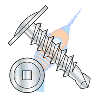 8-18 x 1-1/4 Square Drive Modified Truss Head Self Drilling Screw Full Thread Zinc