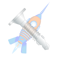 10-24 x 1-7/16 Phillips Wafer Head Number 3 Point F/T Self Drilling Screw with Wings Zinc