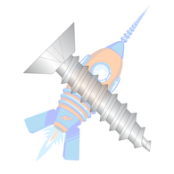 4-24 x 1/2 Phillips Flat Undercut Self Tapping Screw Type A B Fully Threaded 18 8 Stainless