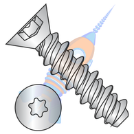 8-18 x 1 6 Lobe Flat High Low Screw Fully Threaded 18-8 Stainless Steel