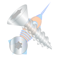 4-24 x 1/2 6 Lobe Flat Self Tapping Screw Type A B Fully Threaded Zinc