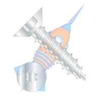 1/4-14 x 1/2 Six Lobe Flat Undercut Self Tapping Screw Type A B Fully Threaded Zinc