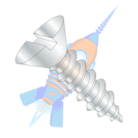 12-11 x 1-1/4 Slotted Flat Self Tapping Screw Type A Fully Threaded Zinc