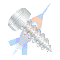 10-12 x 1 Indented Hex Slotted Self Tapping Screw Type A Fully Threaded Zinc