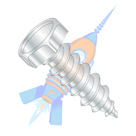 10-12 x 1 Indented Hex Head Unslotted Self Tapping Screw Type A Fully Threaded Zinc &