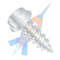 14-10 x 1-1/2 Slotted Indented Hex Washer Self Tapping Screw Type A Fully Threaded Zinc