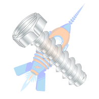 10-16 x 1/2 Slotted Indented Hex Self Tapping Screw Type B Fully Threaded Zinc