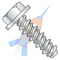 12-16 x 1 Unslotted Indented Hex Washer High Low Screw Fully Threaded Zinc