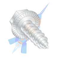 8-18 x 1/2 Unslotted Indented Hex Washer Serrated Self Tap Screw Type AB Full Thrd Zinc