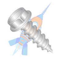 10-12 x 1 Unslot Ind Hexwasher Self Tapping Screw Type A Full Thread 18-8 Stainless Steel