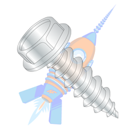 3/8-12 x 3/4 Unslotted Indented Hex Washer Self Tapping Screw Type A B Fully Threaded Zinc An