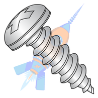 8-18 x 3/4 MS51861-C Military Phillips Pan Type AB Sheet Metal Screw 410 Stainless Steel