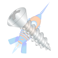 4-24 x 1/4 Phillips Oval Self Tapping Screw Type A B Fully Threaded Zinc