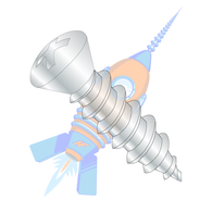 8-15 x 1-1/4 Phillips Oval Self Tapping Screw Type A Number Six Head Fully Thrd Zinc