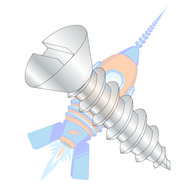 6-20 x 1 Slotted Oval Self Tapping Screw Type A B Fully Threaded Zinc