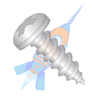 12-11 x 3 Phillips Pan Self Tapping Screw Type A Fully Threaded 18-8 Stainless Steel