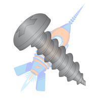 10-16 x 5/8 Phillips Pan Self Tapping Screw Type A B Fully Threaded Black Zinc