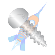 6-18 x 1/2 Slotted Pan Self Tapping Screw Type A Fully Threaded 18-8 Stainless Steel