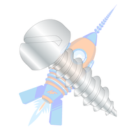 10-16 x 1/2 Slotted Pan Self Tapping Screw Type A B Fully Threaded Zinc