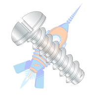 10-16 x 1-1/4 Slotted Pan Self Tapping Screw Type B Fully Threaded Zinc