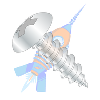 1/4-14 x 1-1/2 Phill Full Contour Truss Self Tapping Screw Type A B Fully Thread Zinc &