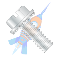 8-32 x 3/8 Slotted Hex Washer External Sems Machine Screw Fully Threaded Zinc
