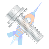 10-32 x 3/8 Phillips Indent Hex Washer External Sems Machine Screw Full Thread Zinc &
