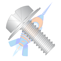 1/4-20 x 1/2 Phillips Pan Square Cone Sems Fully Threaded 18-8 Stainless Steel