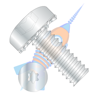 1/4-20 x 1/2 Six Lobe Pan Head External Tooth Sems Machine Screw Fully Threaded Zinc