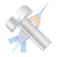 10-24 x 3/8 Slotted Pan External Sems Machine Screw Fully Threaded Zinc