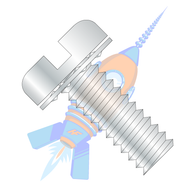 10-32 x 5/16 Slotted Pan Internal Sems Machine Screw Fully Threaded Zinc &