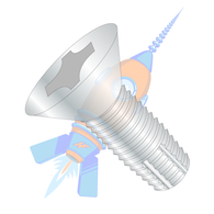 4-40 x 3/4 Phillips Flat Thread Cutting Screw Type F Fully Threaded Zinc