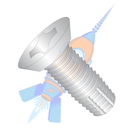 10-32 x 1 Phil Flat Undercut Thread Cutting Screw Type F Full Thread 18-8 Stainless Steel