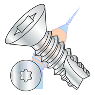 8-18 x 3/4 6 Lobe Flat Thread Cutting Screw Type 25 Fully Threaded Zinc