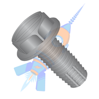 10-32 x 1/2 Slotted Hex Washer Thread Cutting Screw Type F Fully Threaded Black Oxide