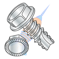 10-16 x 1/2 Unslot Indented Hex Washer Serrated Thread Cut Screw Type 25 Full Thred Zinc
