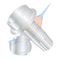 12-24 x 1 Unslot Ind Hex Washer Serrated Thread Cutting Scr Type F Full Thrd Zinc &