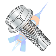 1/4-20 x 1-3/4 Unslotted Indented Hex Washer Thread Cutting Screw Type 23 Fully Threaded Zinc