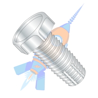 5/16-18 x 1 Unslotted Indented Hex Thread Cutting Screw Type F Fully Threaded Zinc