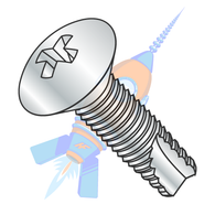 6-32 x 1/2 Phillips Oval Thread Cutting Screw Type 23 Fully Threaded Zinc