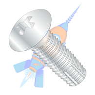 8-32 x 3/8 Phillips Oval Thread Cutting Screw Type F Fully Threaded Zinc